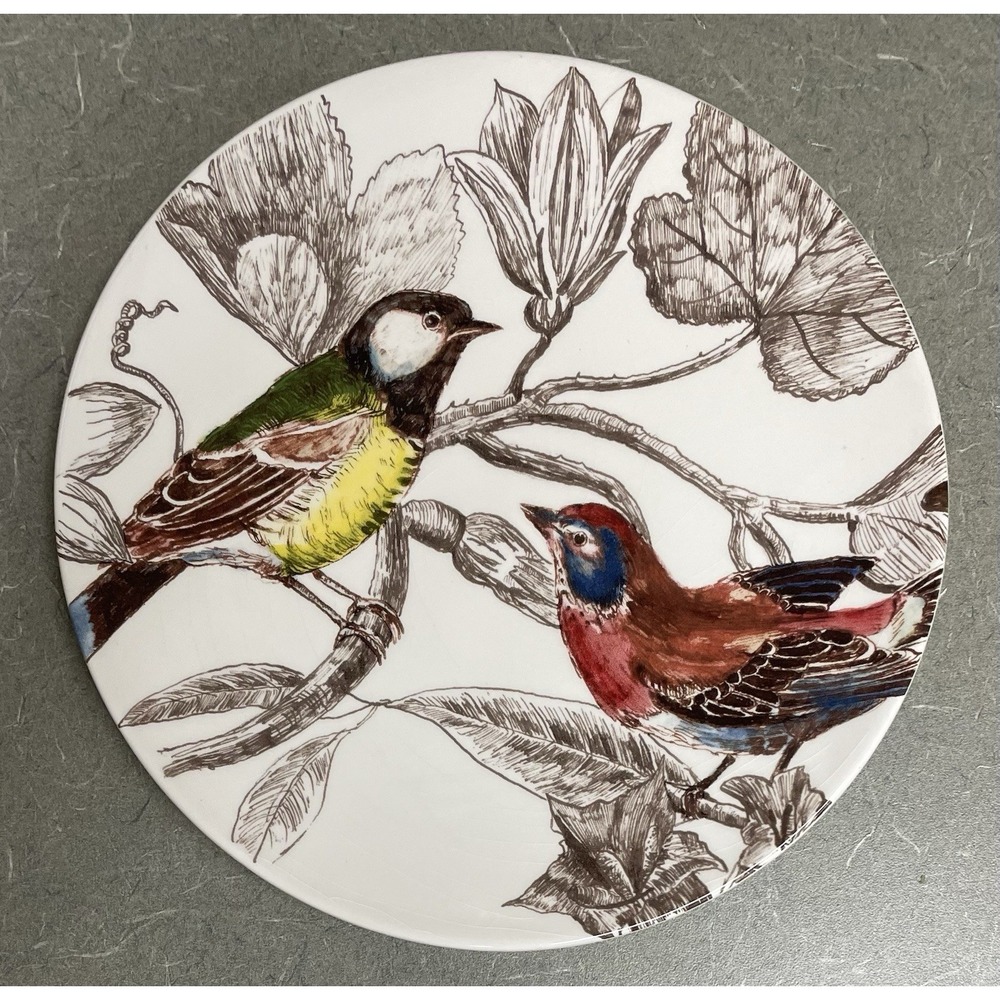 1 Williams Sonoma Botanical Birds Salad Plate Marc Lacaze Fall Winter